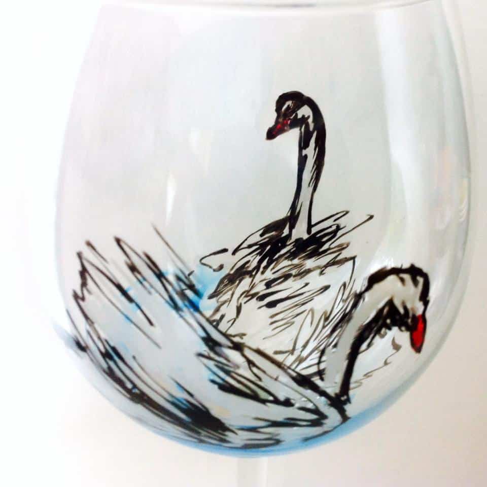 hand painted glass birds