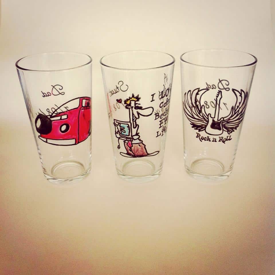 hand painted tumblers
