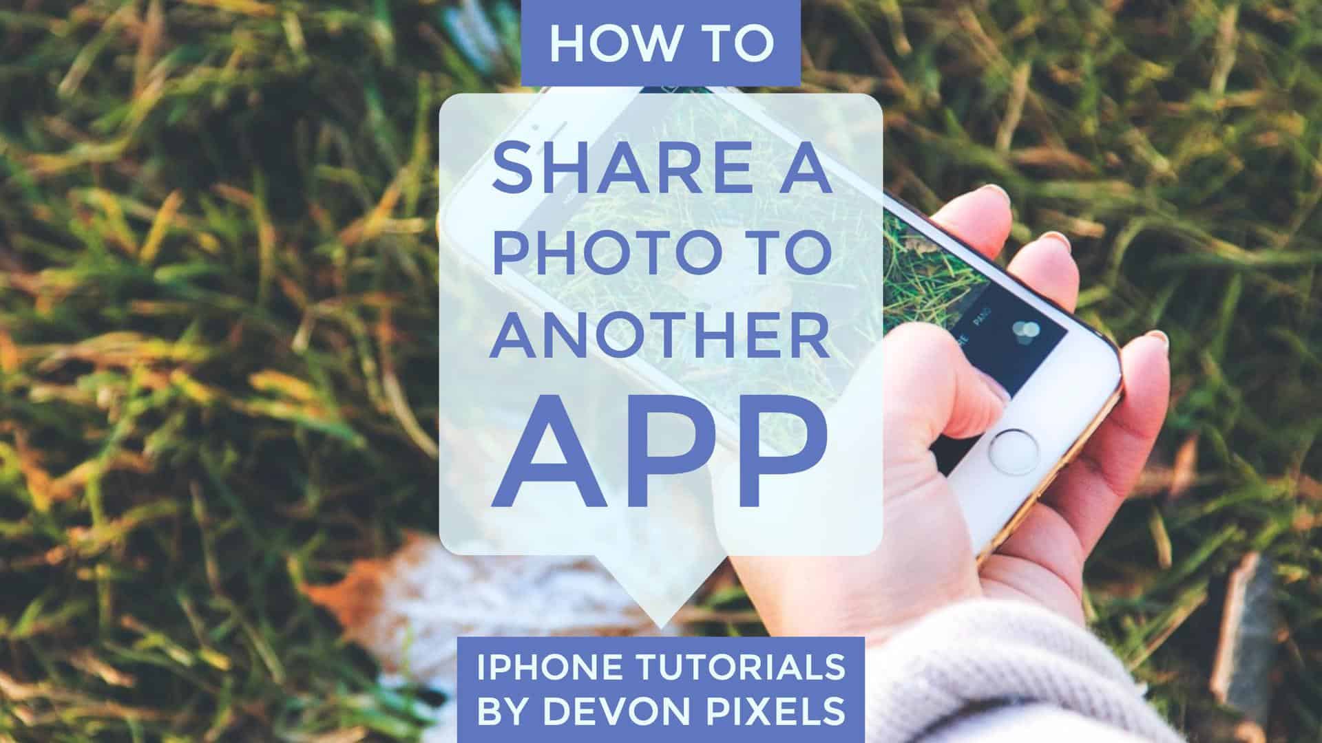 How to Share a Photo to another App on iPhone
